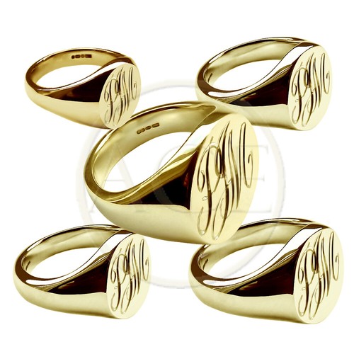 Neu 9ct gelbgold - gelbgold, monogramm
