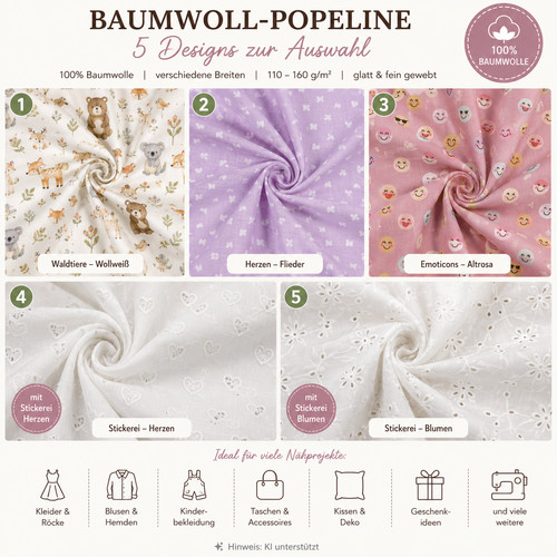 Baumwoll popeline stoff 100 - baumwoll,