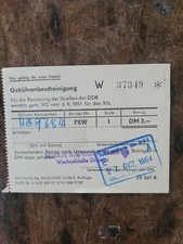 Gebührenbescheinigung Benutzung der Straßen der DDR von 1964 Dokument Stempel