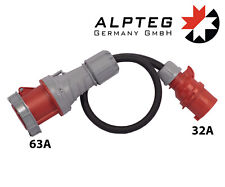 Adapter 5-Pol CEE Stecker 32A auf 5-Pol CEE Kupp. 63A H07RN-F 5G6 | ALPTEG A006