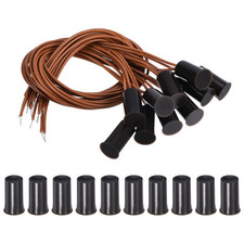 Magnetischer Reedschalter 10 Pack NC Ring Alarm Kontakt Sensor Verdrahtet Vertie