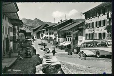Echt Foto AK - Gruyères Schweiz - 1950er Oldtimerbus Hotel Ville - Tea Room Alps