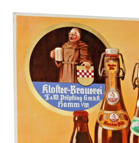 Altes bierschild mit mönch - mit,