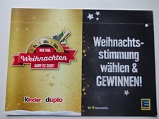 Ferrero Werbeaktion " Postkarte " Kinder Duplo " Weihnachten