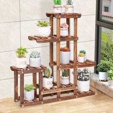 Holz Blumenständer Blumentreppe Pflanzentreppe Balkon Garten Blumenregal Deko