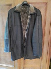 Schwarze Herren Lammfell Lederjacke Größe Gr. 54 Top Zustand
