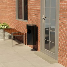 Wandaschenbecher Stahl 26L Aschenbecher Wandascher Schwarz/Silbern vidaXL