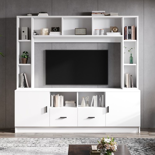 Wohnwand set mit vitrine - set,