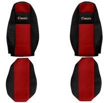 F-CORE Classic Sitzschonbezug Sitzbezüge Set Textil Rot für VOLVO FH II FH16 II