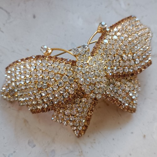 Vintage rhinestone butterfly - vintage,