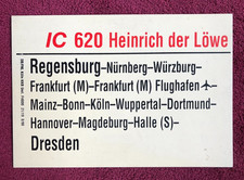 Zuglaufschild IC 620 Heinrich der Löwe