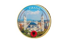2 Euro vergoldet mit Farbmotiv Tirana - Albanien