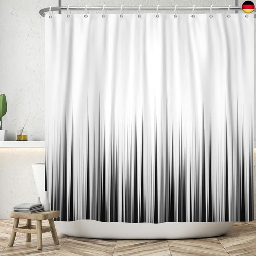 Schwarz weiss duschvorhang - schwarz,
