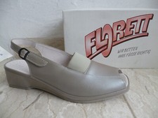 Florett Sandale Sandalen Sandalette Sandaletten Schuhe Leder grau