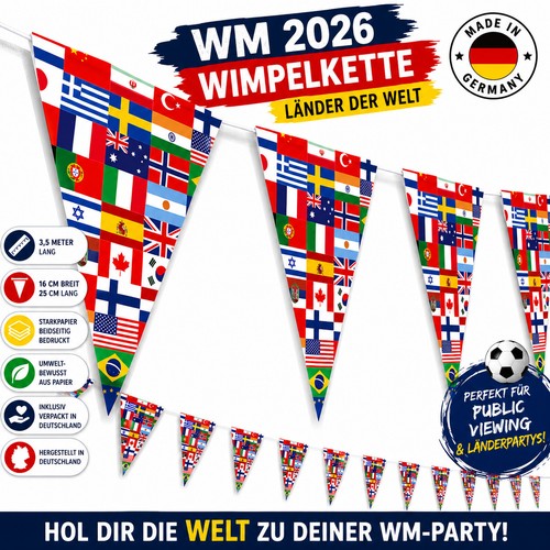 Fußball 2026 wimpelkette - fußball,