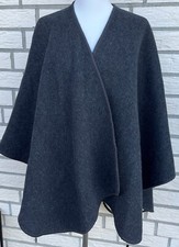 Be u tiful-Damen/Herren Cape-Wollmischung-anthrazit/wollweiß-one size-wie NEU