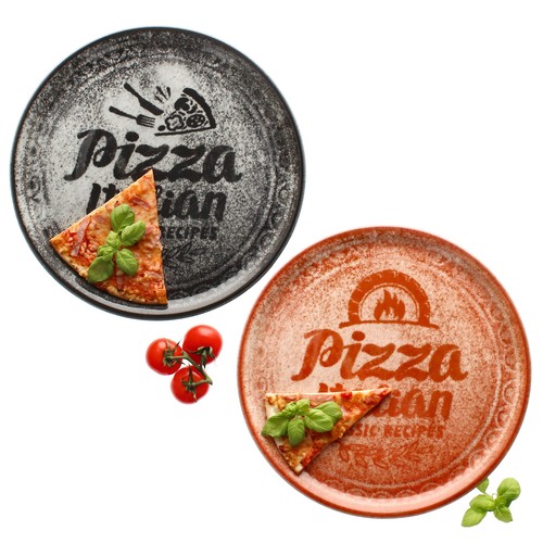 Pizzateller rot schwarz - pizzateller,