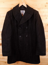 Vintage DSCP Wool Enlisted Military Pea Coat Jacke 42 XL extra lang schwarz