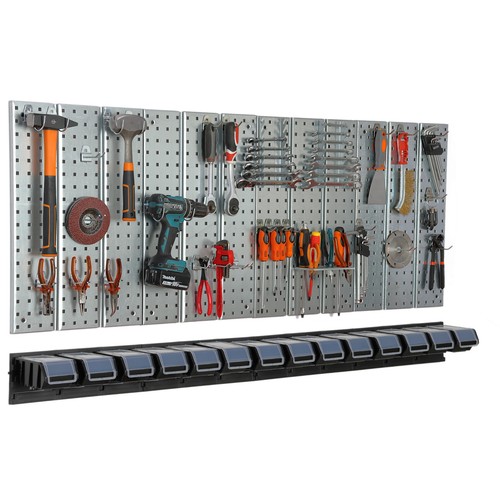 Werkzeugwand 156x72cm metall - werkzeugwand,