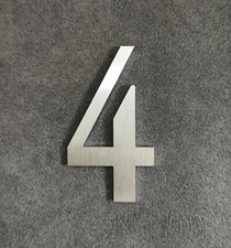 Zahl 4 Metall Edelstahl Zahlen