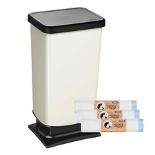 ROTHO Set Mülleimer mit Beutel 40l Paso Deckel Abfalleimer Mülltonne Mülbehälter