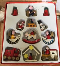 12 x Weihnachtsbaumanhänger Holz alt Christbaumschmuck Erzgebirge?  25/68