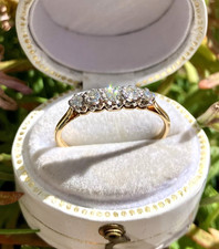 Antiker englischer Art Deco Ring 0,20ct Diamanten  750 Gelbgold + Platin  B3736