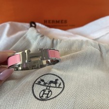 H Clic Armband Armreif Pink Silberfarben Metall Modeschmuck