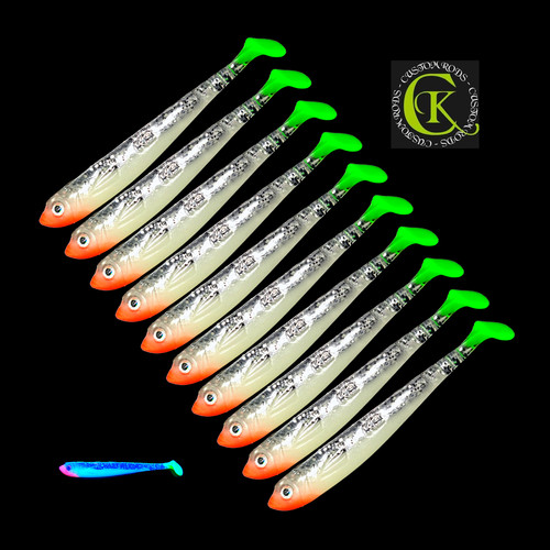 10x10cm gummifisch stint shad - gummifisch,