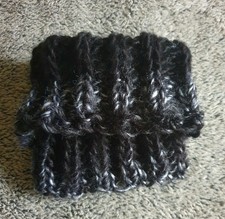 Hundeschal Loop SCHWARZ GRAU FLAUSCH 27-45 cm Wolle Hund Halsentzündung Kurzhaar