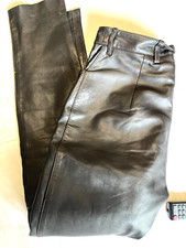 !!  Joy   Butterweiche Echt-Lederhose  Gr: 38  braun sehr lang dicker   (1602