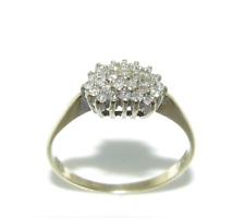 Damen Damen 9ct Gelbgold Diamant Verlobungsring Cluster UK Größe R 1/2