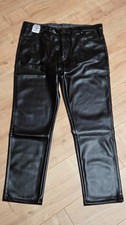 Lederhose Lederjeans Kunstleder W 38 - schwarz - ungetragen