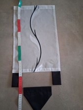 Scheibengardine Gardine genäht weiß schwarz 70  X  30 cm