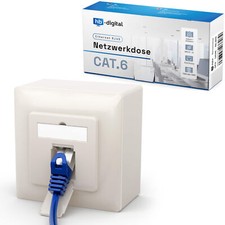1x Netzwerkdose CAT.6 Datendose Netzwerk LAN DSL Dose Aufputz Unterputz 1 PORT