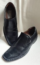 MERCEDES HERREN-HALBSCHUHE SCHWARZ LEDER INNEN BRAUN GR. 41 / UK 7,5 GETRAGEN