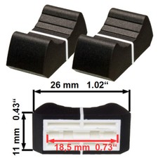 2 Faderknopf SCHWARZ 18,5mm