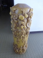 Riesenkerze Kerze mit Motiv Relief Zierkerze ca. 63cm Vintage Sammler