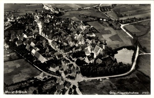 Markt erlbach in - ak,