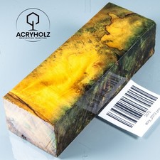 2072 Pappel Maser | 120x40x30 | Griffblock stabilisiert | ACRYHOLZ | Messergriff