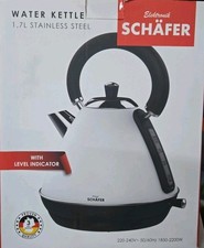 SCHÄFER Edelstahl Wasserkocher Modern 2.200 Watt Wasserkessel Teekocher