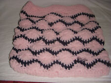 DDR Einkaufsbeutel-Tasche--Beutel-Blumen-benutzt-schwarz Rosa-Handarbeit?