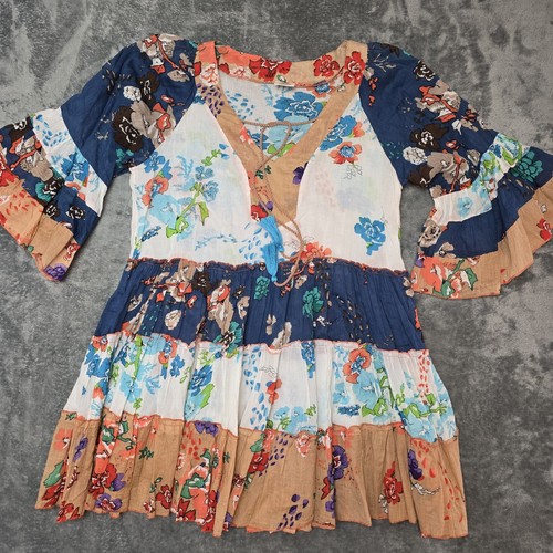 Boho tunika patchwork - patchwork, blumen