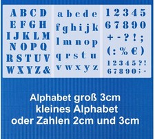 Buchstaben 3cm ● Schrift-Schablonen Nr.5 ● ABC groß, abc klein oder Zahlen