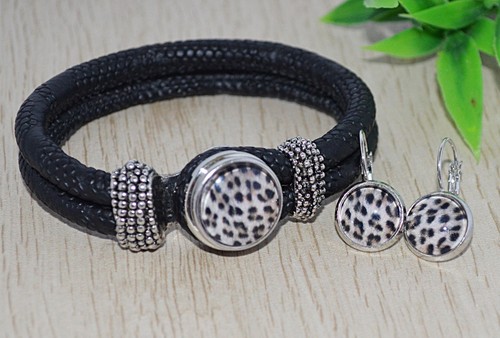Animalprint armband ohrringe - armband,