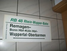 Deutsche Bahn DB Zuglaufschild
