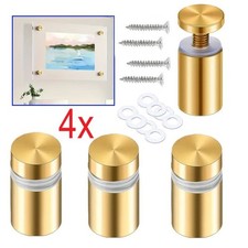 4x messing farbig Wand Bild Aufhängen Abstandhalter 20mm M8 Hülse mit Schrauben