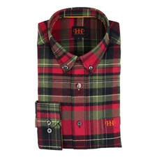 HOUSE OF HUNTING Flanellhemd HIRSCH - rot kariert