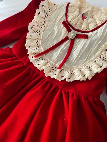 Rotes samtkleid - rotes, jahre)