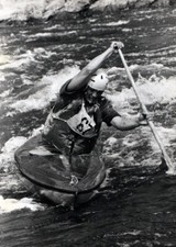 Altes Pressefoto Slalom Auf